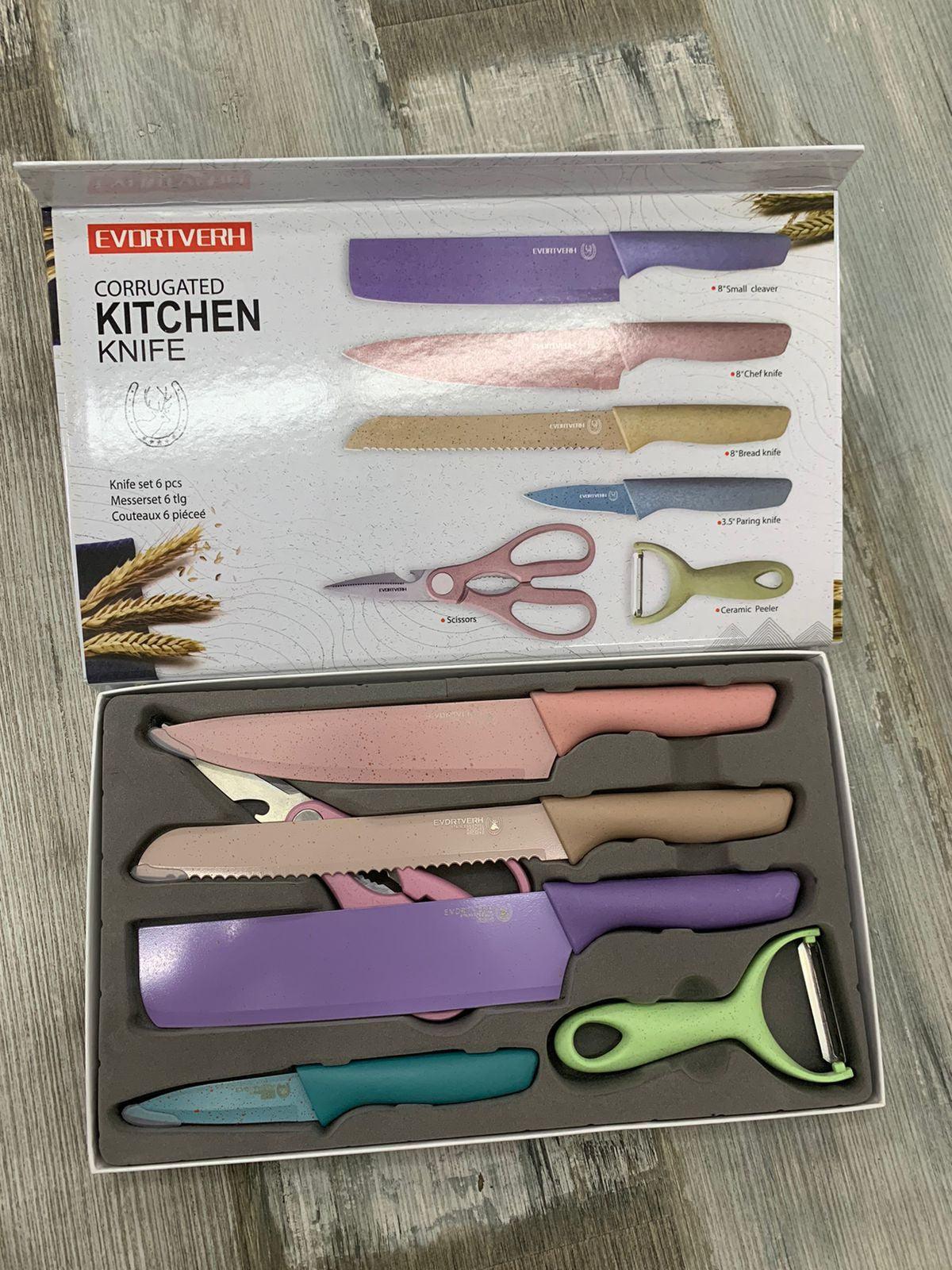 JUEGO DE CUCHILLOS DE COCINA 6 COLORES