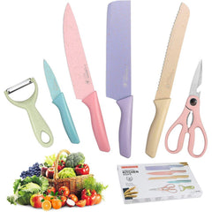 JUEGO DE CUCHILLOS DE COCINA 6 COLORES