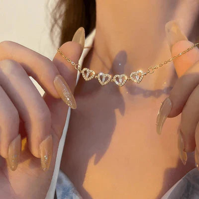 Collar de la Suerte - Trébol 4 Corazones 2 en 1