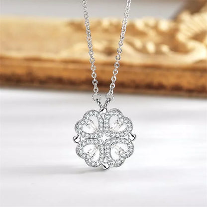 Collar de la Suerte - Trébol 4 Corazones 2 en 1
